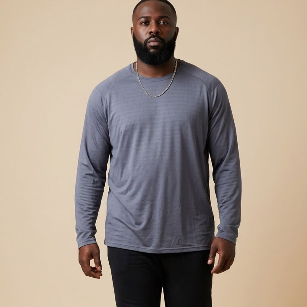 NWT MSX by Michael Strahan Big & Tall Blue Long Sleeve Athletic Shirt - Size 4XL